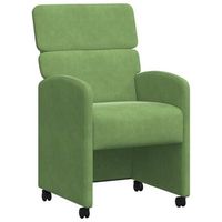 sillas de comedor con ruedas 2 uds terciopelo verde claro vidaxl