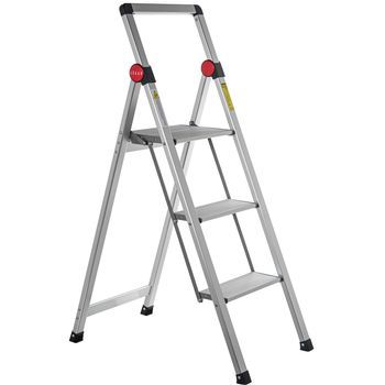 Escalera Aluminio 3 Peldaños 4 1x64x104,5cm Abierta