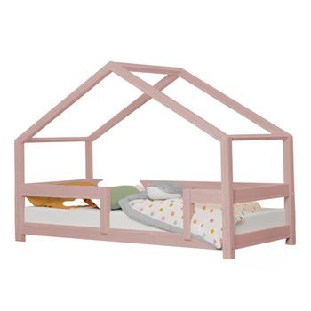Cama Cabaña Infantil Lucky 90 X 180 Rosa Pastel