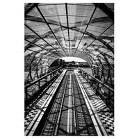 legendarte - cuadro lienzo impresion digital - vias ferreas en un tunel de cristal - decoracion pared cm 60x90