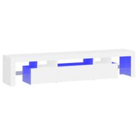 mueble tv con luces led madera blanco 200x365x40 cm