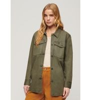 superdry para mujer w4010424a sobrecamisa militar verde m casual algodon manga larga