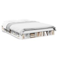 cama matrimonial  cama para adultos  estructura de cama madera de ingenieria blanca 140x200 cm