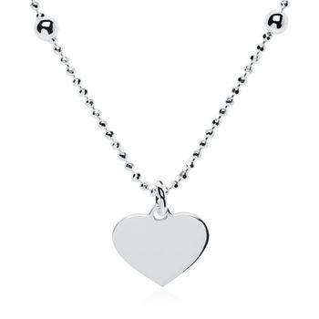 Cadena de plata 925 corazón con opción de grabado