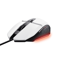 mouse trust gaming rgb gxt 109w felox 25066 color blanco iluminacion led 6 botones cable 150cm