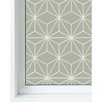 panorama vinilo ventanas verde 120x200cm lineas estrellas