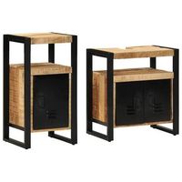 juego de muebles de bano 2 pcs madera de mango maciza y rugosa vidaxl