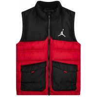 chaleco jordan jb puffer negro y rojo