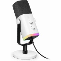 fifine ampligame am8 microfono dinamico rgb para streaming y podcasting usb-cxlr blanco