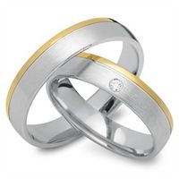 alianzas 8 quilates oro blanco amarillo con diamante