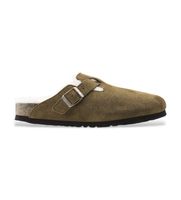 birkenstock para mujer 1001141 zuecos de piel boston con lana de borrego ajuste estrecho marron 39 plano ninguno casual