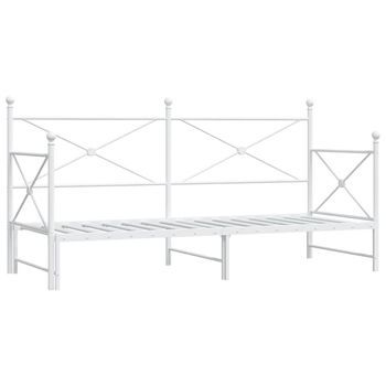 Diván Con Nido Sin Colchón Blanco 90x200 Cm Acero Vidaxl