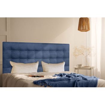 Cabecero Cama Oslo Largo Tapizado Tejido Antimanchas Azul 105x125cm