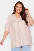 yours blusa rosa palido de pico mujer curvy y tallas grandes yours
