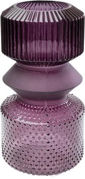 Jarrón de vidrio pintado violeta 36cm