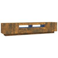 set de muebles tv con leds 2 pzas contrachapada roble ahumado vidaxl