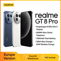 realme gt 8 pro smartphone version eu snapdragon 8 elite gen 5 camara ultra de 200mp bateria de 7000mah carga inalambrica de 120w y 50w no incluidos