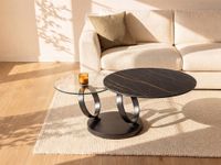 mesa de centro cristal transparente negro