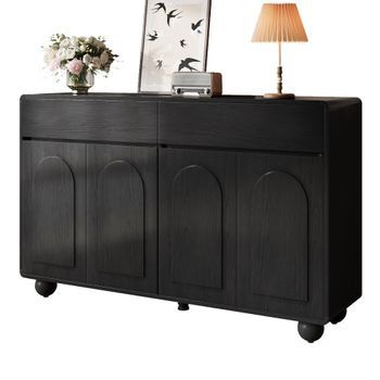 Aparador - Mueble De Salón - Pb Y Mdf - Negro (140x38x89cm)