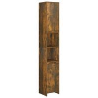 armario bano madera contrachapada roble ahumado 30x30x1835cm vidaxl
