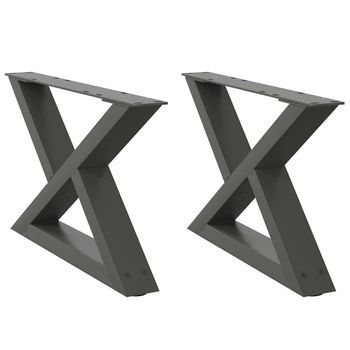 Patas De Mesa，pierna De Mesa Centro 2 Uds Acero Antracita 60x(30-31,3) Cm