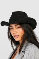 sombrero borsalino estilo cowboy con filo curvo negro