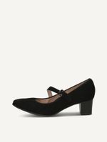 caprice pumps black made of leather with block heel size 36