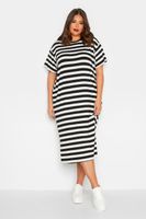 limited collection vestido largo de rayas blancas y negras mujer curvy y tallas grandes limited collection
