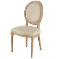 silla de comedor medallon en fresno y lino