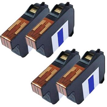 Compatible Quad Pack Pitney Bowes DE6128 Blue Ink Cartridges (4 Pack)