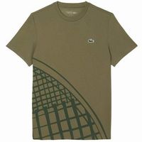 camiseta lacoste tenis ultra dry verde kaki