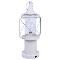 lampara de mesa de metal blanco con luz led 21x185x465525h cm