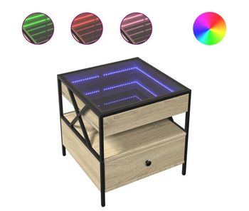 Mesa de café - mesa de centro con infinity led roble sonoma 50x50x51 cm