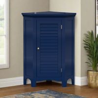 mueble de almacenaje de pie de mdf azul con puerta de estilo persiana