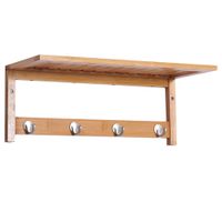 homcom perchero de pared de bambu estante toallero de pared 4 ganchos para entrada salon bano pasillo dormitorio 50x16x175cm carga 5kg   aosom espana