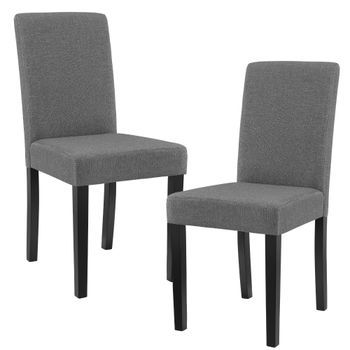 Set De 2 Sillas De Comedor Den Haag Tapizadas Textil Y Madera 90x42x48 Gris Oscuro Negro [en.casa]