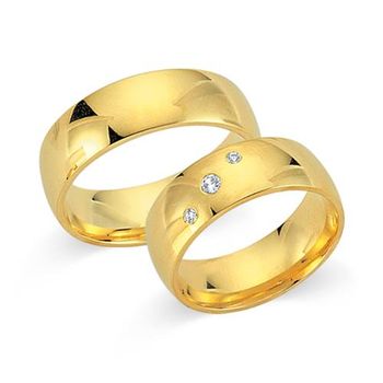 Alianzas 8 quilates oro amarillo 3 diamantes