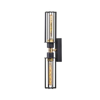 Lámpara De Pared Fellini-mr-879 Oro Negro Hierro 8x15x50 Cm