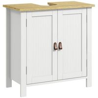 mueble de bano bajo lavabo de mdf y aglomerado 2 puertas 60 x 30 x 60 cm  blanco