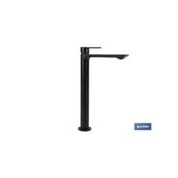 grifo alto monomando para lavabo negro mate modelo kerch  25mm
