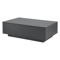 mesa de centro kagiso con 4 cajones aglomerado 95 x 60 x 31 cm - gris oscuro mate encasa
