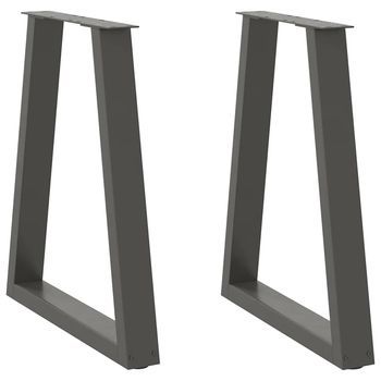 Patas Para Mesa De Comedor En Forma De V (2 Unidades), Antracita, 50x(72-73,3) Cm, Acero Vidaxl