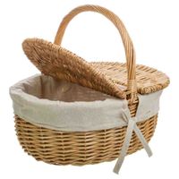 cesta de mimbre marron forrada 35x28x14531h cm