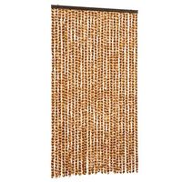 cortina antimoscas chenilla ocre y blanco 118x220 cm vidaxl