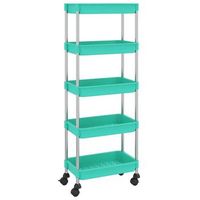 carrito de cocinarestanteria de cocina carrito de servir 5 niveles hierro y abs turquesa 42x29x128 cm