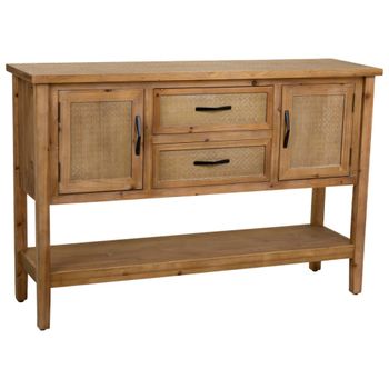Recibidor de madera y metal marrón 122x35x81.5