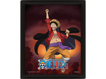Póster 3D - Sherwood One Piece Luffy into 5th Gear, Enmarcado, Licencia oficial