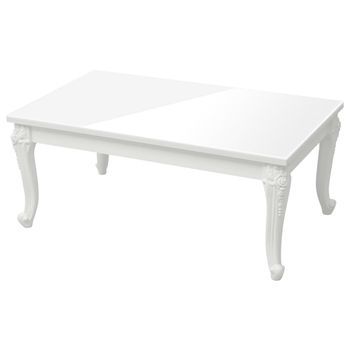 Mesa De Centro 100x50x42 Cm Madera Y Plástico - Blanco