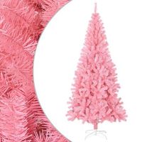 arbol de navidad artificial con soporte pvc rosa 210 cm vidaxl