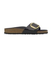 birkenstock para mujer 1022650 sandalias de piel madrid big buckle ajuste estrecho negro 42 plano ninguno casual